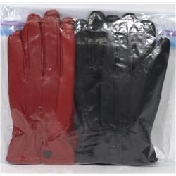 2 PACK OF LADIES LEATHER GLOVES SZ LARGE