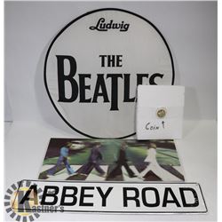 LOT OF BEATLES MEMORABILIA WITH 24K GOLD CLAD COIN