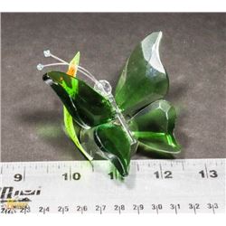 GREEN COLORED CRYSTAL BUTTERFLY.
