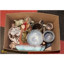 BOX OF POTTERY BOWLS HOME DECOR