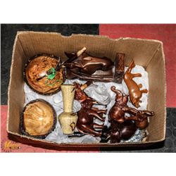 COLLECTION OF WOOD ORNAMENTS