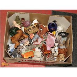 BOX OF COLLECTIBLE FIGURES ETC.