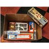 Image 1 : BOX OF ASSORTED TRAIN CARS AND ACCESSORIES