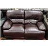 Image 1 : NEW BROWN LEATHERETTE RECLINING LOVE SEAT 66"