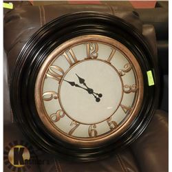 LARGE DARK BROWN WALL CLOCK -