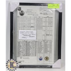 ORIGINAL MEDIA STATS SHEET (OCT 24 1986) GRETZKY