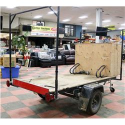 8FT FLAT DECK TRAILER WITH WOOD STORAGE BOX