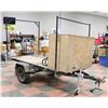 Image 3 : 8FT FLAT DECK TRAILER WITH WOOD STORAGE BOX