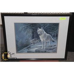 WOLVES IN THE WILDERNESS PICTURE SIGNED