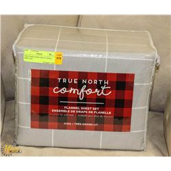 TRUE NORTH KING SIZE FLANNEL SHEET SET.