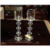 Image 1 : PAIR OF LARGE CRYSTAL CANDLE HOLDERS