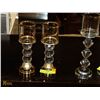 Image 1 : PAIR OF CRYSTAL CANDLE HOLDERS WITH GOLD TONED