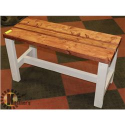 WOOD FARM STYLE BENCH 37"X15"X20".