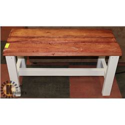 WOOD FARM STYLE BENCH 37"X15"X20".