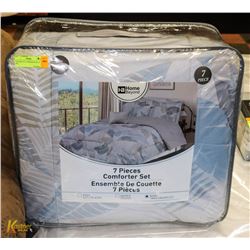 7PC KING SET COMFORTER BLUE SET.