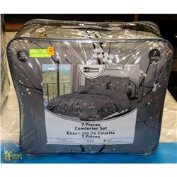 7PC KING SET COMFORTER GREY SET.