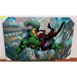 HULK VS DEADPOOL CANVAS WALL ART.