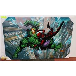 HULK VS DEADPOOL CANVAS WALL ART.
