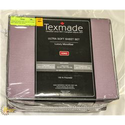 TEXMADE KING SIZE MAUVE ULTRA SOFT SHEET SET WITH