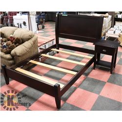 DOUBLE SIZE BED FRAME WITH END TABLE
