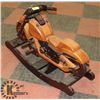 Image 2 : HAND CARVED WOODEN MOTORCYCLE ROCKING TOY.
