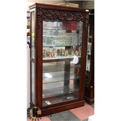 DISPLAY CASE WITH MIRRORED BACK AND TOP LIGHTS,