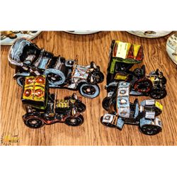 LOT OF 4 ITALIAN MADE CERAMIC CAR ORNAMENTS