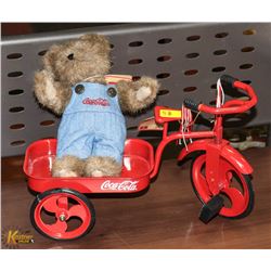 COLLECTIBLE COCA COLA TRICYCLE WITH BEAR