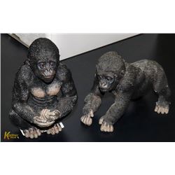NEW LOT OF 2 GORILLA FIGURES TOE IS CHIPPED ON ONE
