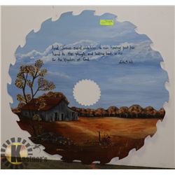 HAND PAINTED 34 INCH STEEL LUMBER MILL