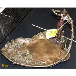 STONECAST LADY DISH STATUE