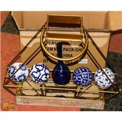 20' X 20" GOLD CENTRE PIECE WITH 4 GLASS DESIGN