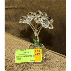 CRYSTAL FLOWERS WITH BLUE CENTRES