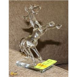 CRYSTAL REARING HORSE FIGURE