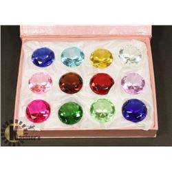 DISPLAY BOX WITH 12 ASSORTED DIAMOND SHAPED