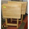 Image 1 : 3 WOODEN FOLD UP TV TRAYS.