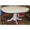 Image 1 : WHITE SOLID DINING TABLE 60"L X 41"W X 28"H