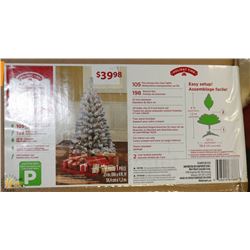 NEW 4FT WHITE CHRISTMAS TREE WITH CLEAR LIGHTS.