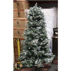 6.5FT INDOOR FLOCKED CHRISTMAS TREE WITH GREEN
