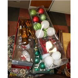 FLAT OF CHRISTMAS ORNAMENTS