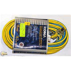 NEW RONA 50FT 14/3 BUILDING SITE EXTENSION CORD.