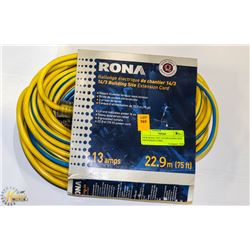 NEW RONA 75FT 14/3 BUILDING SITE EXTENSION CORD.