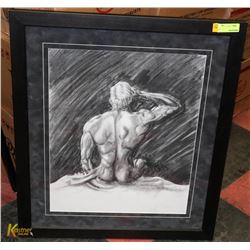 LARGE FRAMED MAN PRINT