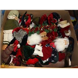 LARGE BOX OF SANTAS AND FROSTY THE SNOWMEN