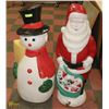 Image 1 : LIGHTED OUTDOOR SANTA  AND SNOWMAN-LARGE