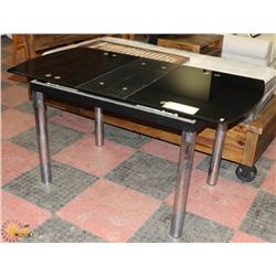 METAL AND GLASS KITCHEN TABLE 59" X 29.5" X 30"