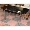 Image 1 : METAL AND GLASS KITCHEN TABLE 59" X 29.5" X 30"