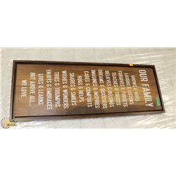 OUR FAMILY FRAMED CANVAS PICTURE