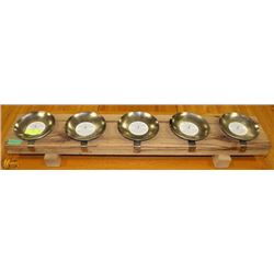 RUSTIC 4 PILLAR CANDLE HOLDER.