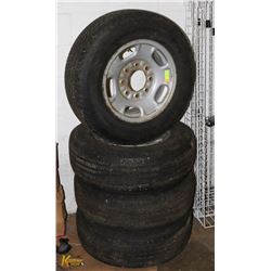 4 GOODYEAR FORTERA HL TIRES 245/70/17 ON 8 BOLT